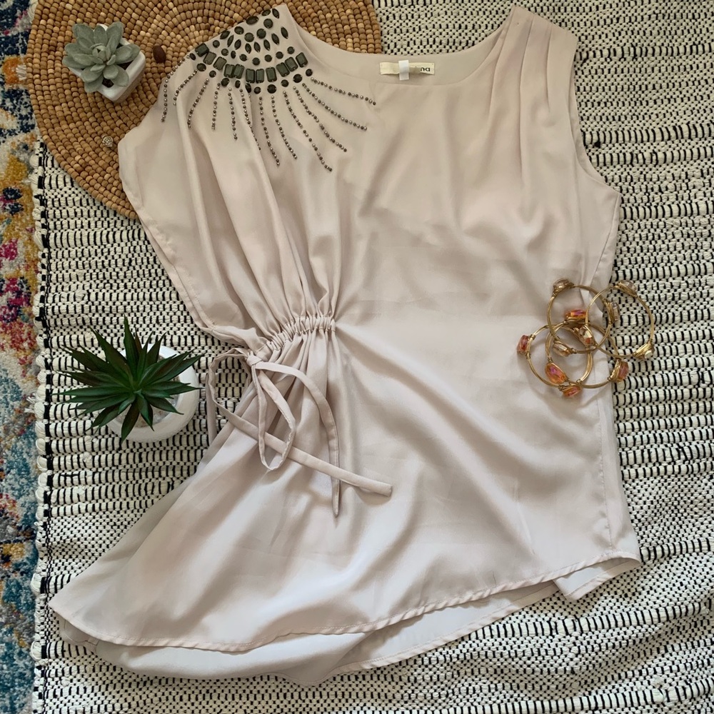 aniina angled embroider blouse with metal beads S